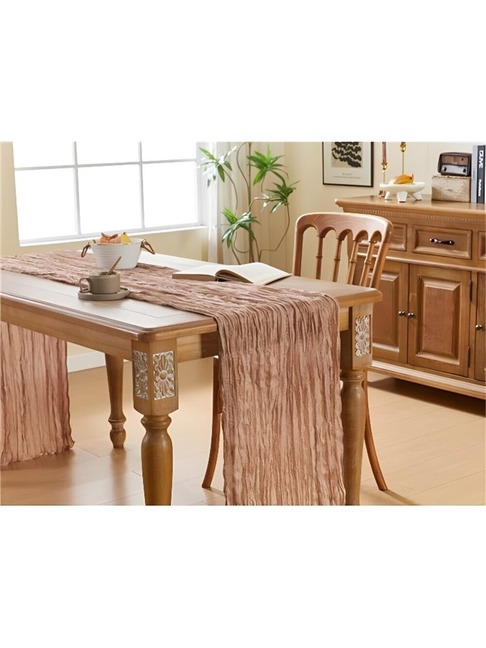 Nude Table Runner Fall Thanksgiving Cheesecloth Table Runner Boho
